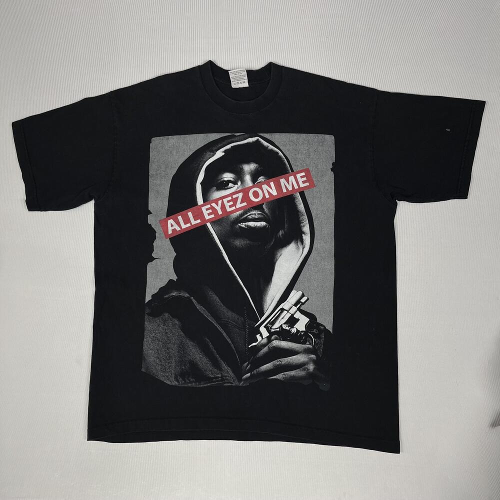 PRO Shirt Mens 2XL Black All Eyez On Me Graphic Tee Rap Music Hip Hop Streetwear